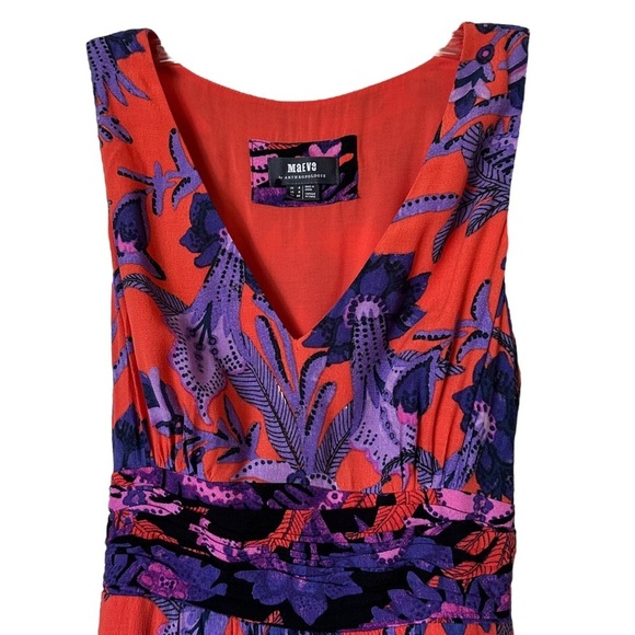 Anthropologie Maeve Macie Floral Maxi Dress Red Purple Sz 0 - Picture 5 of 16